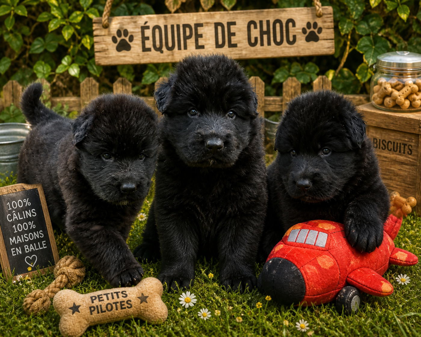 CHIOTS BERGER ALLEMAND POILS LONG NOIR